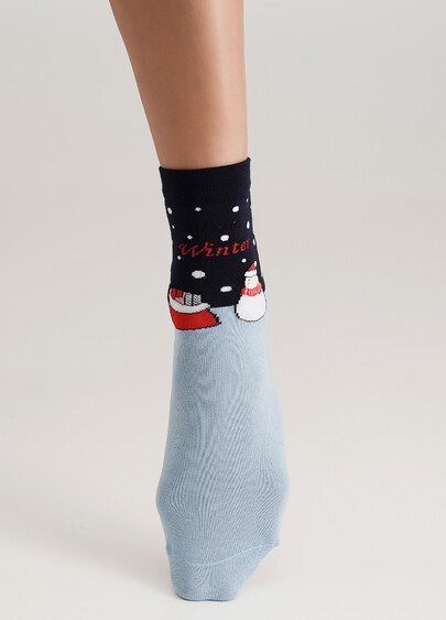 Носки с белыми медведями WS3 NEW YEAR (F) 2403 navy (синий)