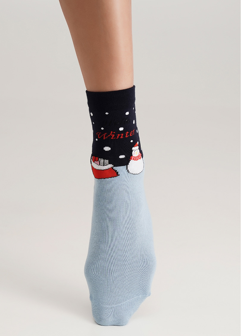 Носки с белыми медведями WS3 NEW YEAR (F) 2403 navy (синий)