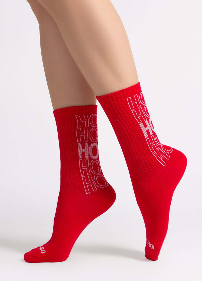 Новогодние носки в рубчик WS3 NEW YEAR STRONG 2601 red (красный)