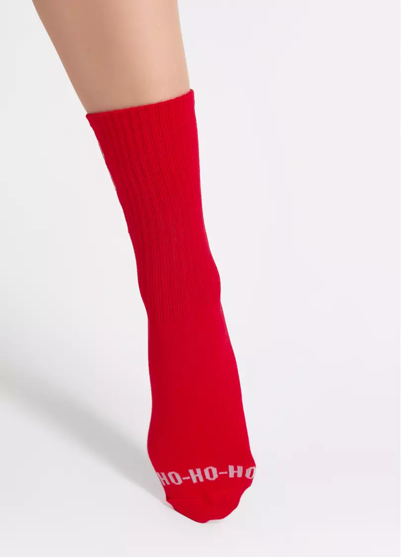 Новогодние носки в рубчик WS3 NEW YEAR STRONG 2601 red (красный)