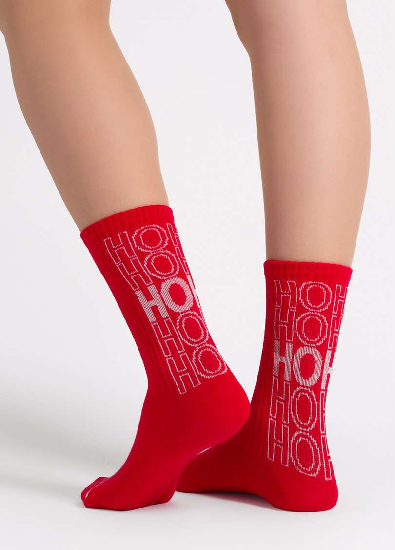 Новогодние носки в рубчик WS3 NEW YEAR STRONG 2601 red (красный)