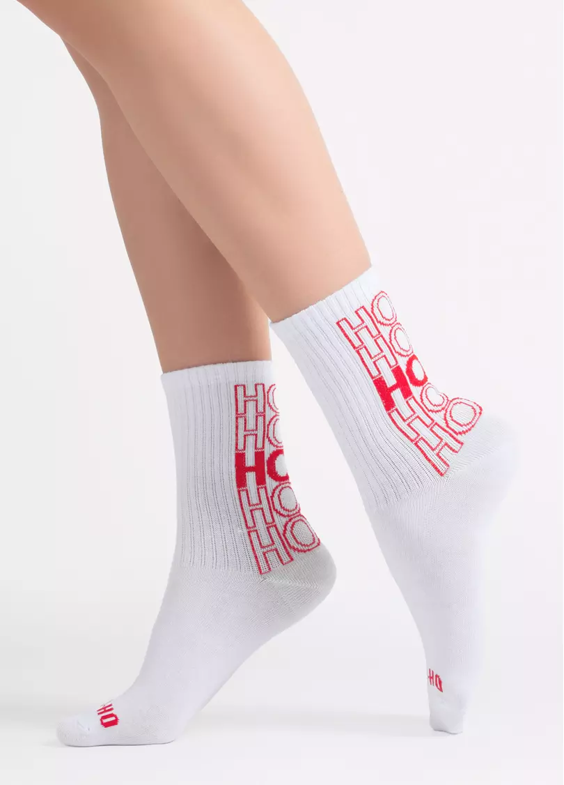 Новорічні шкарпетки в рубчик WS3 NEW YEAR STRONG 2601 white (білий)