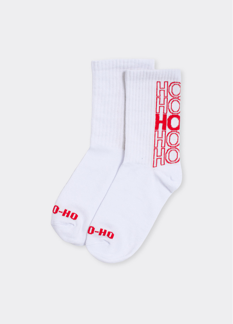 Новогодние носки в рубчик WS3 NEW YEAR STRONG 2601 white (белый)