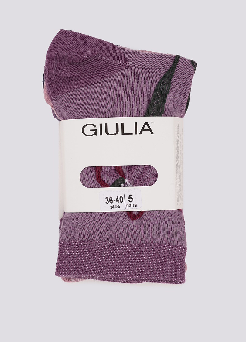 Высокие носки в цветы набор из 5 пар WS3 SET 10 zephyr/grape/navy (розовый/синий)