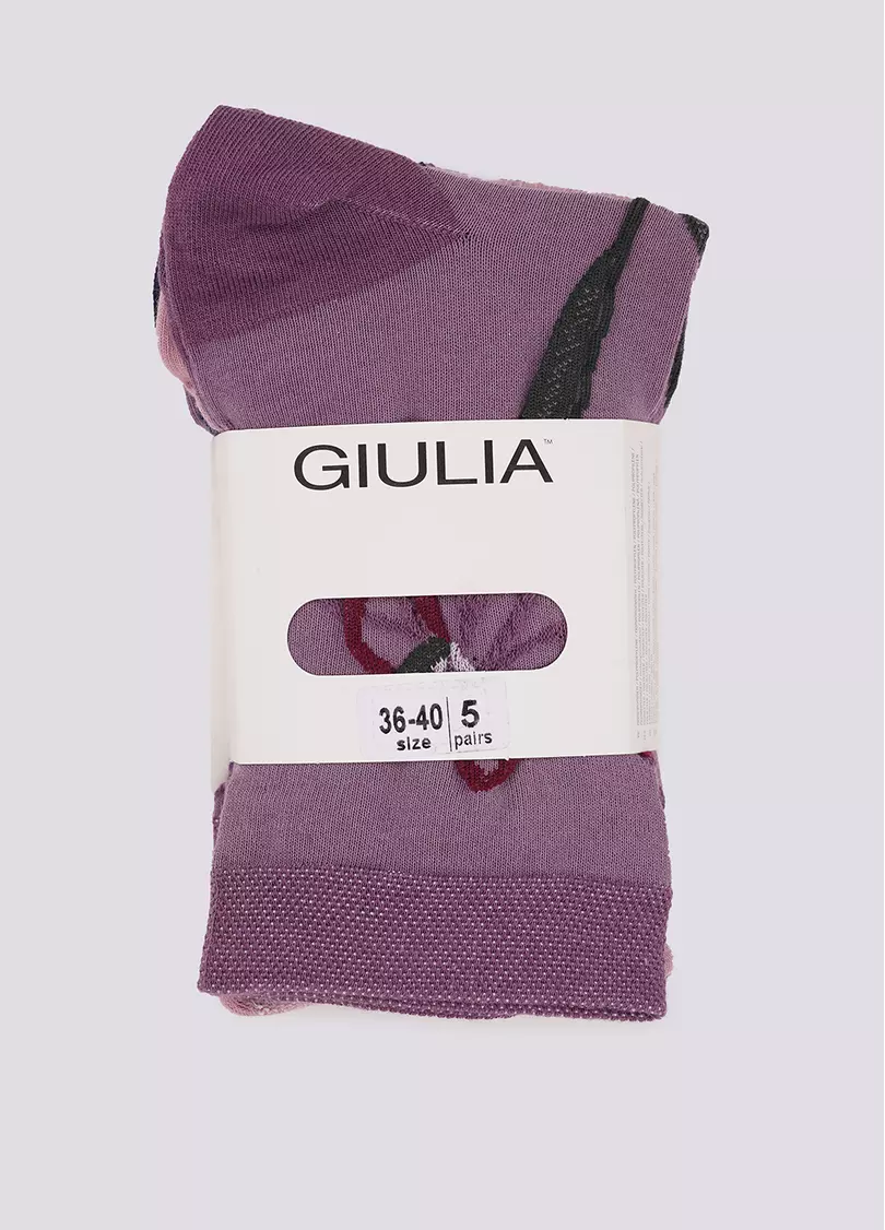 Высокие носки в цветы набор из 5 пар WS3 SET 10 zephyr/grape/navy (розовый/синий)