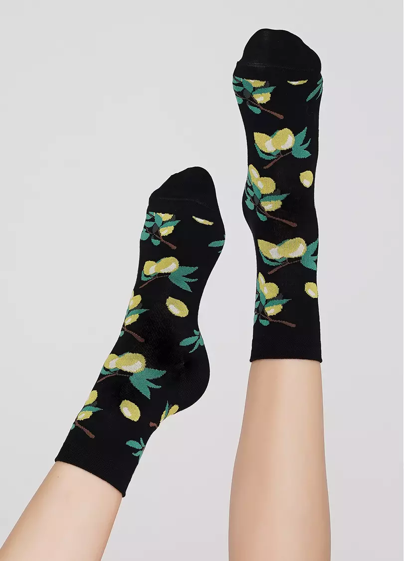 Женские носки WS3 SOFT BERRY 001 black (черный)