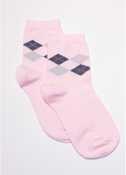 Жіночі шкарпетки з принтом WS3 SOFT FASHION 009 [WS3C / Sl-009] pearl (рожевий)