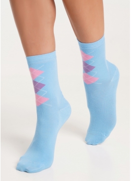 Високі шкарпетки WS3 SOFT FASHION 010 [WS3C/Sl-010] baby blue (блакитний)