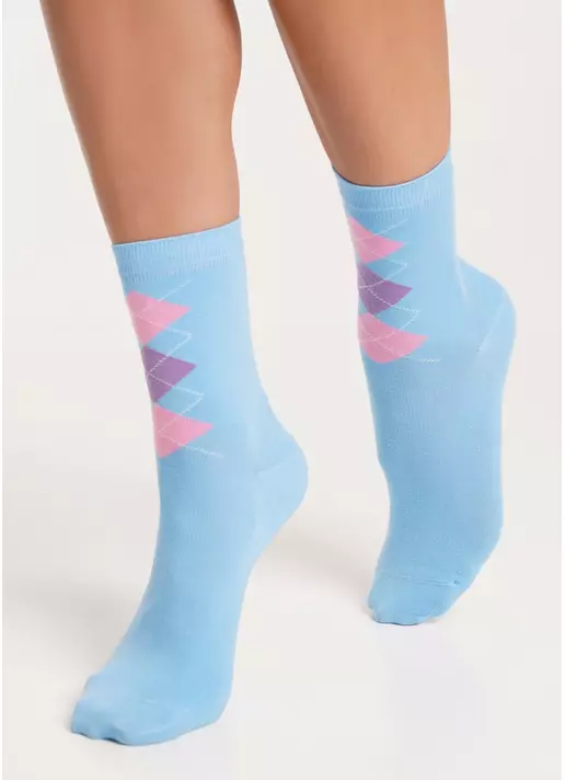 Високі шкарпетки WS3 SOFT FASHION 010 [WS3C/Sl-010] baby blue (блакитний)