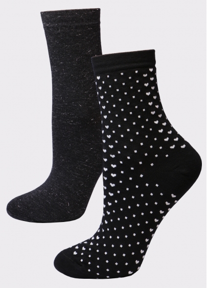 Женские хлопковые носки (2 пары) WS3 SOFT FASHION 058 + WS3 SOFT LUREX 002