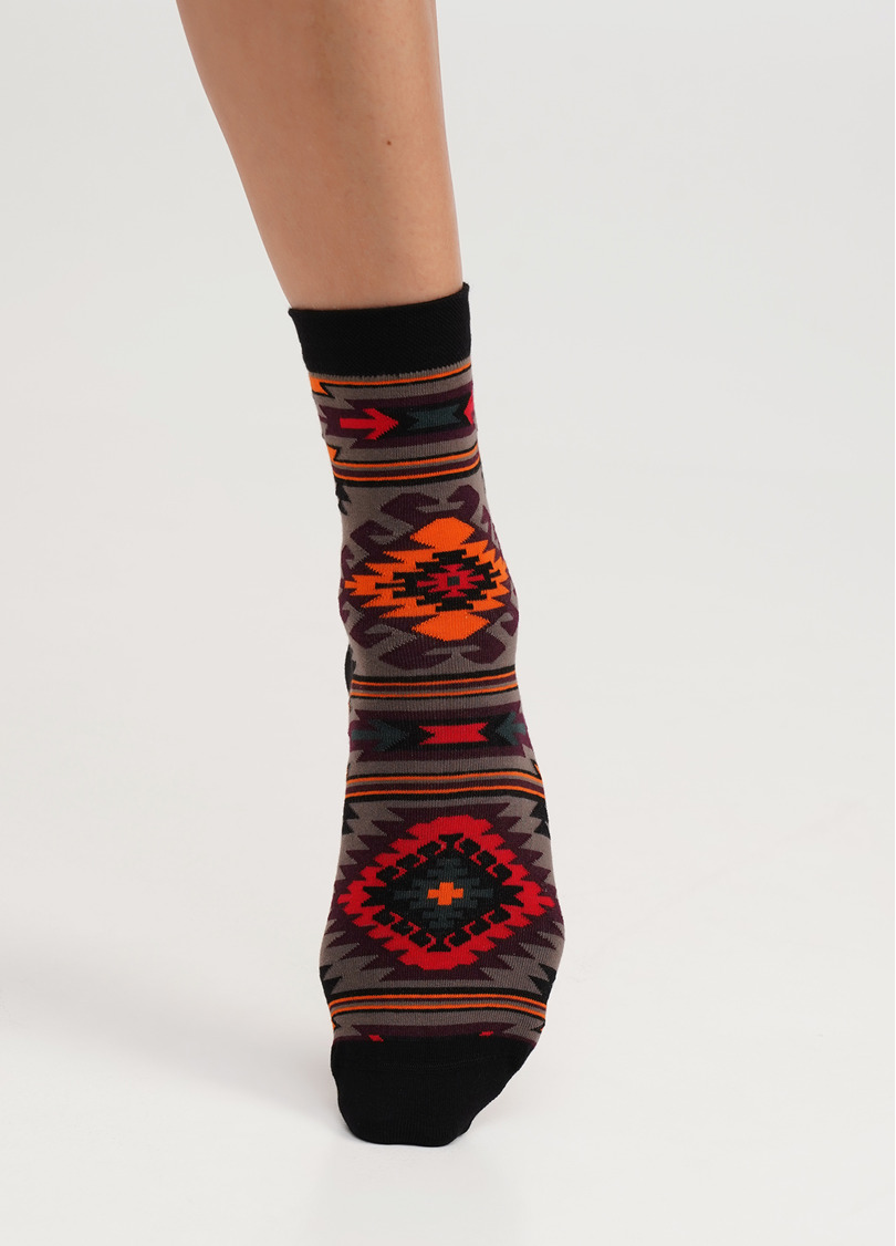 Шкарпетки з українськими візерунками WS3 SOFT UKR 006 haze (коричневий)