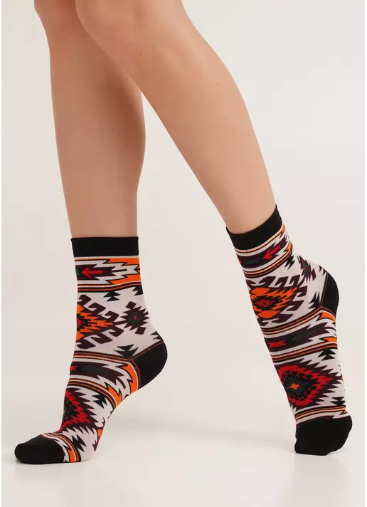 Носки с украинскими узорами WS3 SOFT UKR 006 moonlight (бежевый)