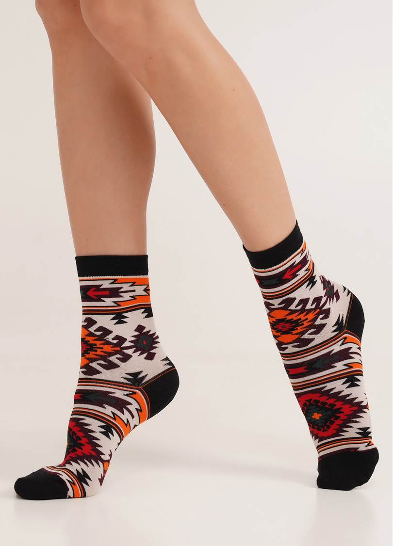 Шкарпетки з українськими візерунками WS3 SOFT UKR 006 moonlight (бежевий)