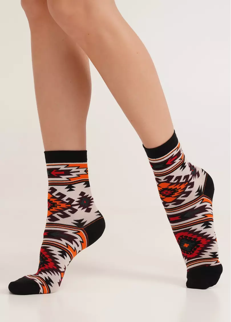 Носки с украинскими узорами WS3 SOFT UKR 006 moonlight (бежевый)