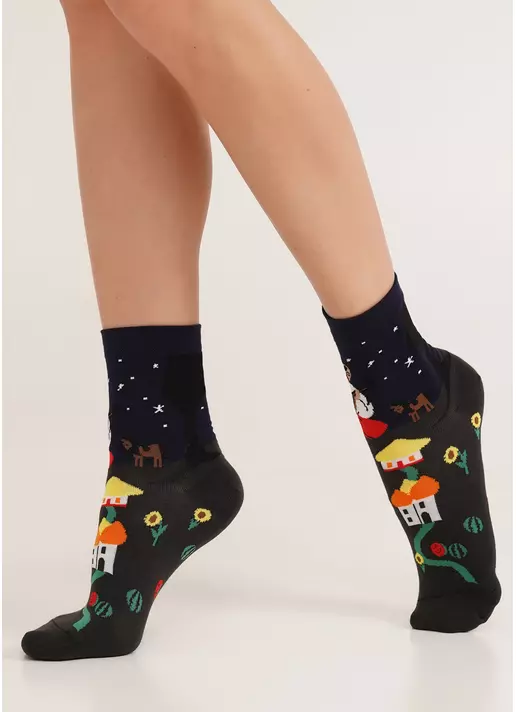 Носки с рисунком "Казак Мамай" WS3 SOFT UKR 007 pirate black (черный)