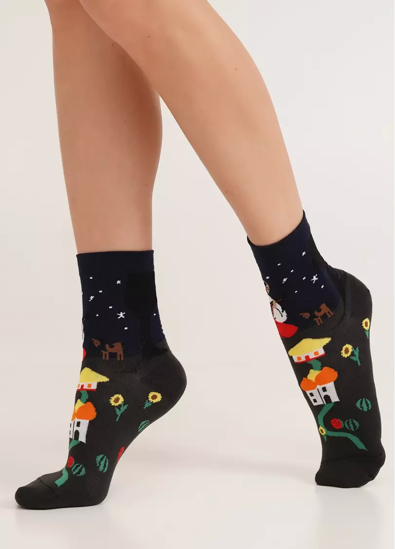 Носки с рисунком "Казак Мамай" WS3 SOFT UKR 007 pirate black (черный)