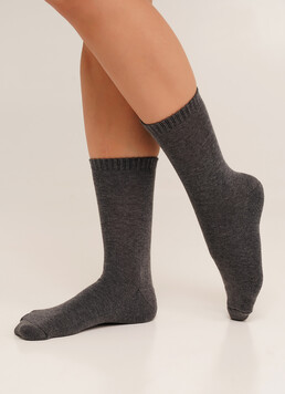 Женские теплые носки WS3 TERRY CLASSIC 003 dark grey melange (серый)
