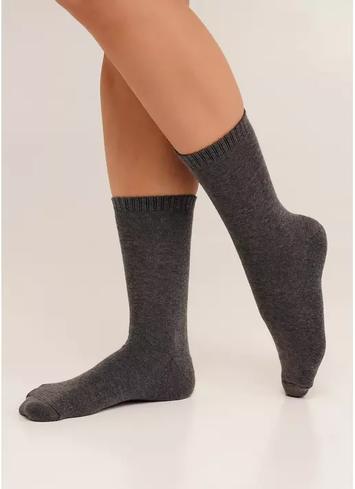 Женские теплые носки WS3 TERRY CLASSIC 003 dark grey melange (серый)