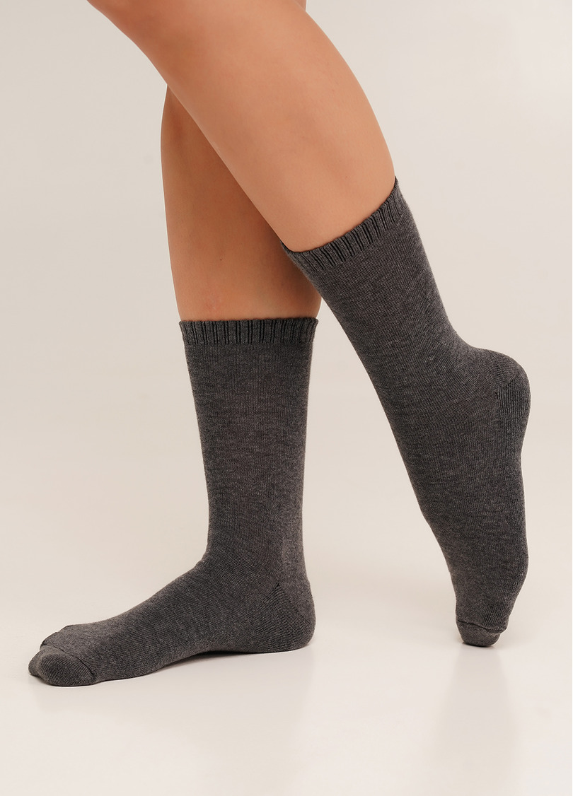 Женские теплые носки WS3 TERRY CLASSIC 003 dark grey melange (серый)