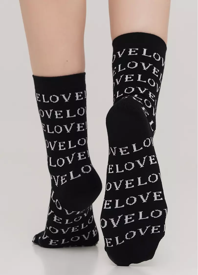 Бавовняні шкарпетки з написами WS3 TEXT 004