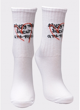 Жіночі шкарпетки з принтом WS3 VALENTINE 003 white (білий)