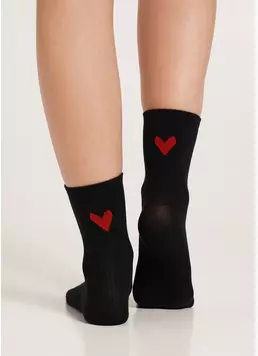 Носки с сердечками WS3 VALENTINE 2501 black (черный) Носки с сердечками WS3 VALENTINE 2501 black (черный)