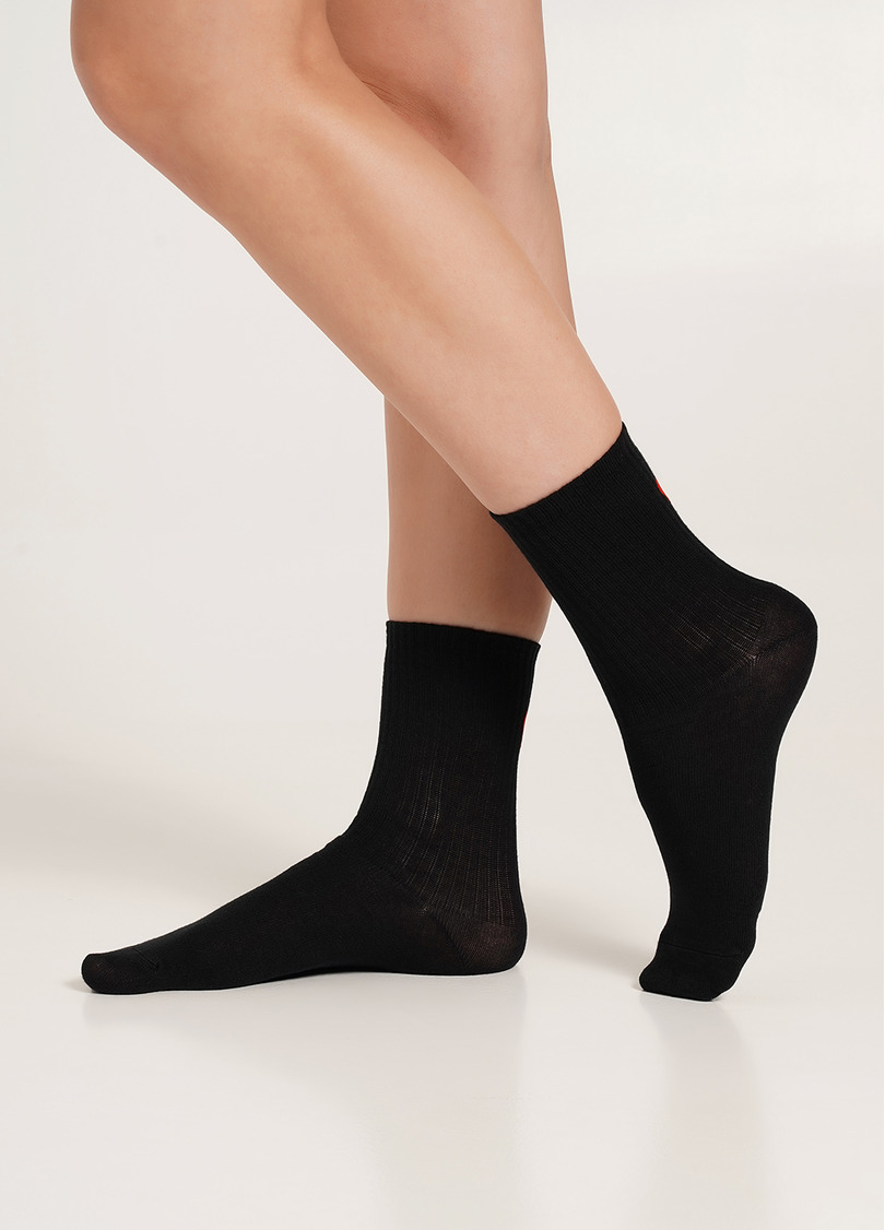 Шкарпетки з сердечками WS3 VALENTINE 2501 black (чорний)