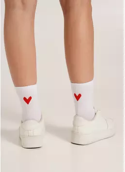 Носки с сердечками WS3 VALENTINE 2501 white (белый) Носки с сердечками WS3 VALENTINE 2501 white (белый)