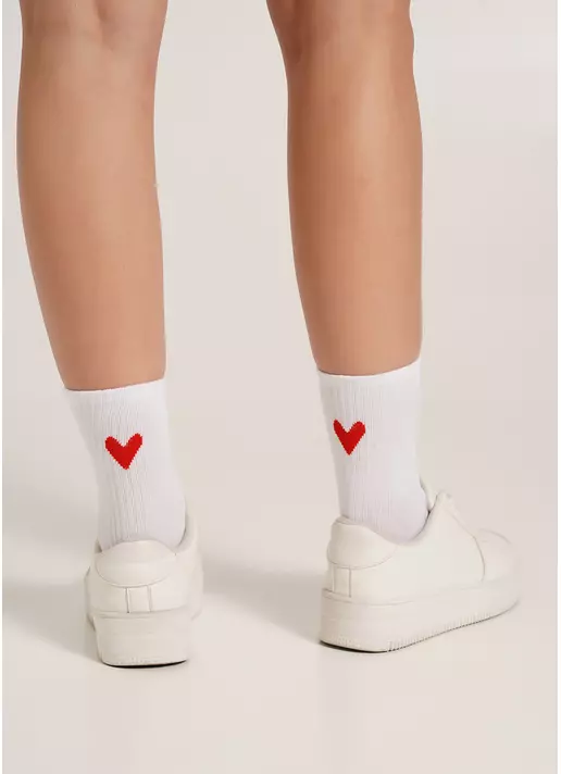 Носки с сердечками WS3 VALENTINE 2501 white (белый)