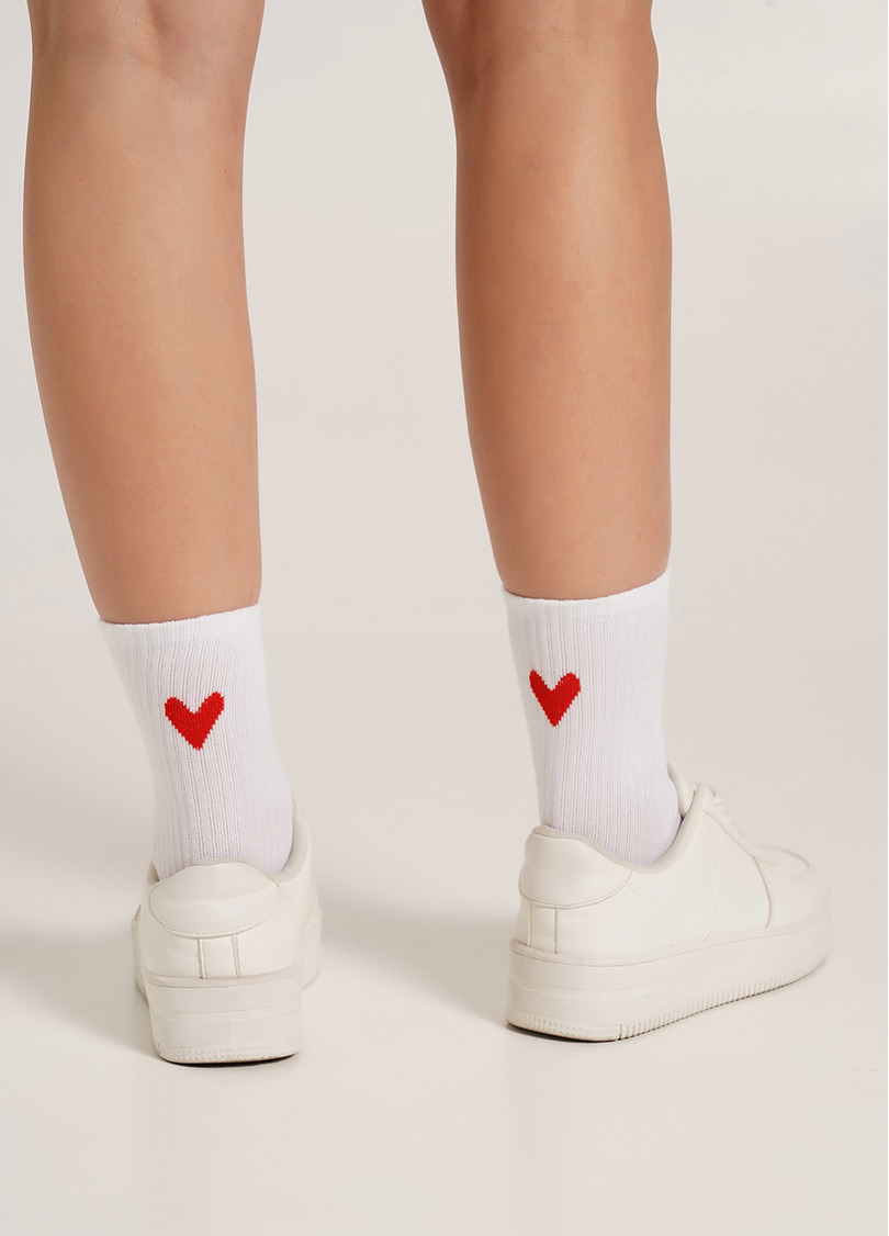 Носки с сердечками WS3 VALENTINE 2501 white (белый)