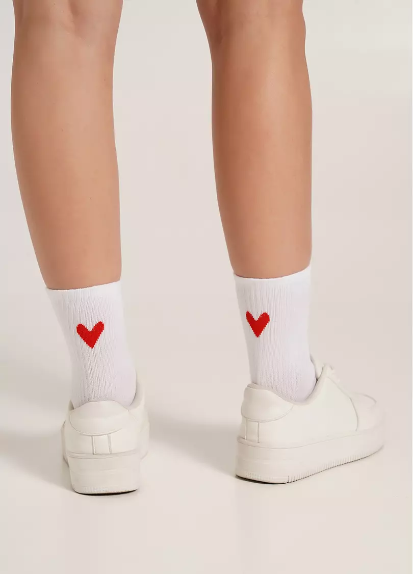 Носки с сердечками WS3 VALENTINE 2501 white (белый)