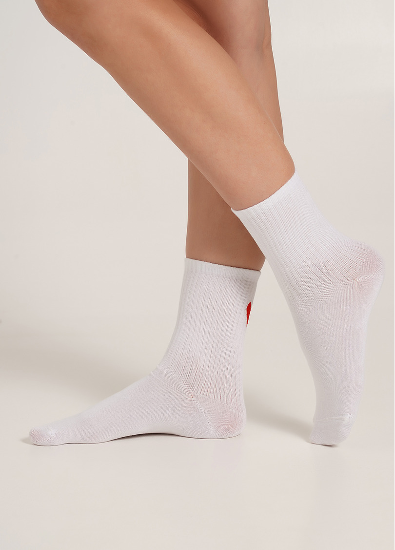 Носки с сердечками WS3 VALENTINE 2501 white (белый)