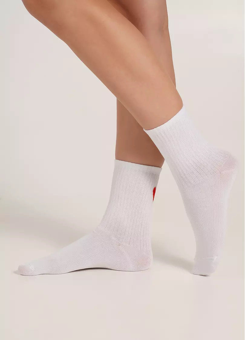 Носки с сердечками WS3 VALENTINE 2501 white (белый)