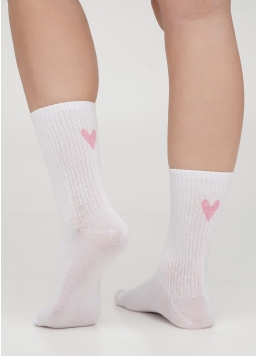 Шкарпетки з сердечками WS3 VALENTINE 2501 white/rose (білий)