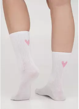 Носки с сердечками WS3 VALENTINE 2501 white/rose (белый) Носки с сердечками WS3 VALENTINE 2501 white/rose (белый)