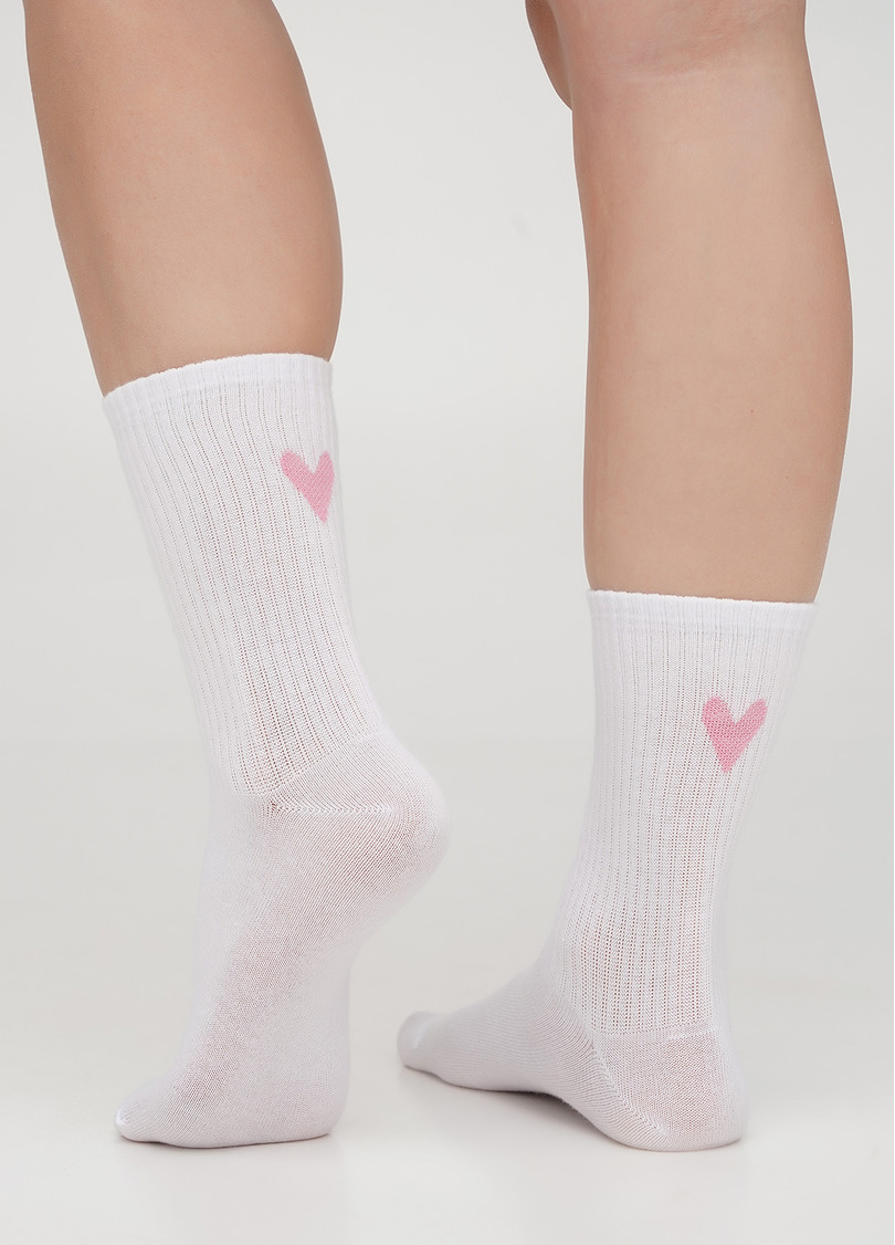 Носки с сердечками WS3 VALENTINE 2501 white/rose (белый)