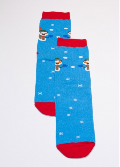 Новорічні жіночі шкарпетки WS3C-NEW YEAR-008 blue (блакитний)