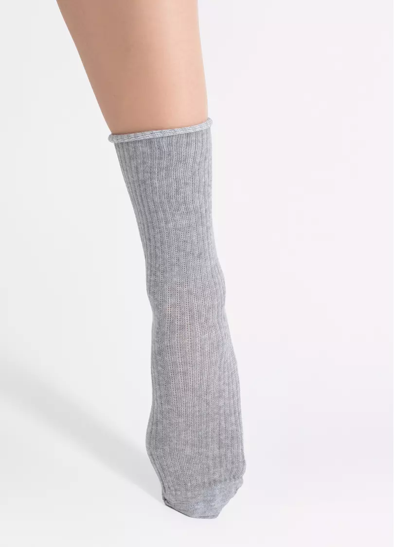 Носки длинные в рубчик WS4 RIB MELANGE light grey melange (серый)
