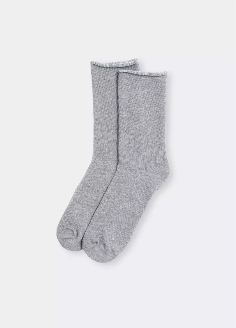 Носки длинные в рубчик WS4 RIB MELANGE light grey melange (серый)