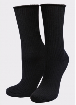 Женские высокие носки WS4 RIB black (черный)