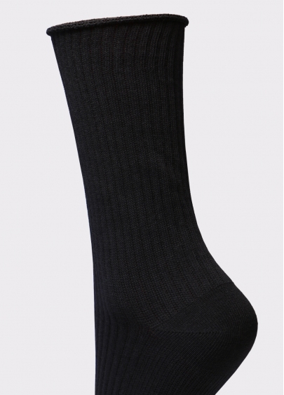 Женские высокие носки WS4 RIB black (черный)