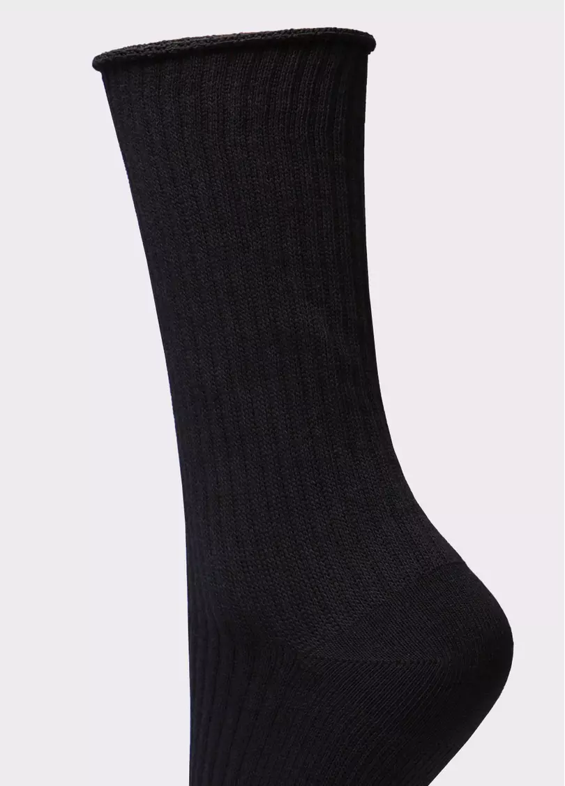 Жіночі високі шкарпетки WS4 RIB black (чорний)