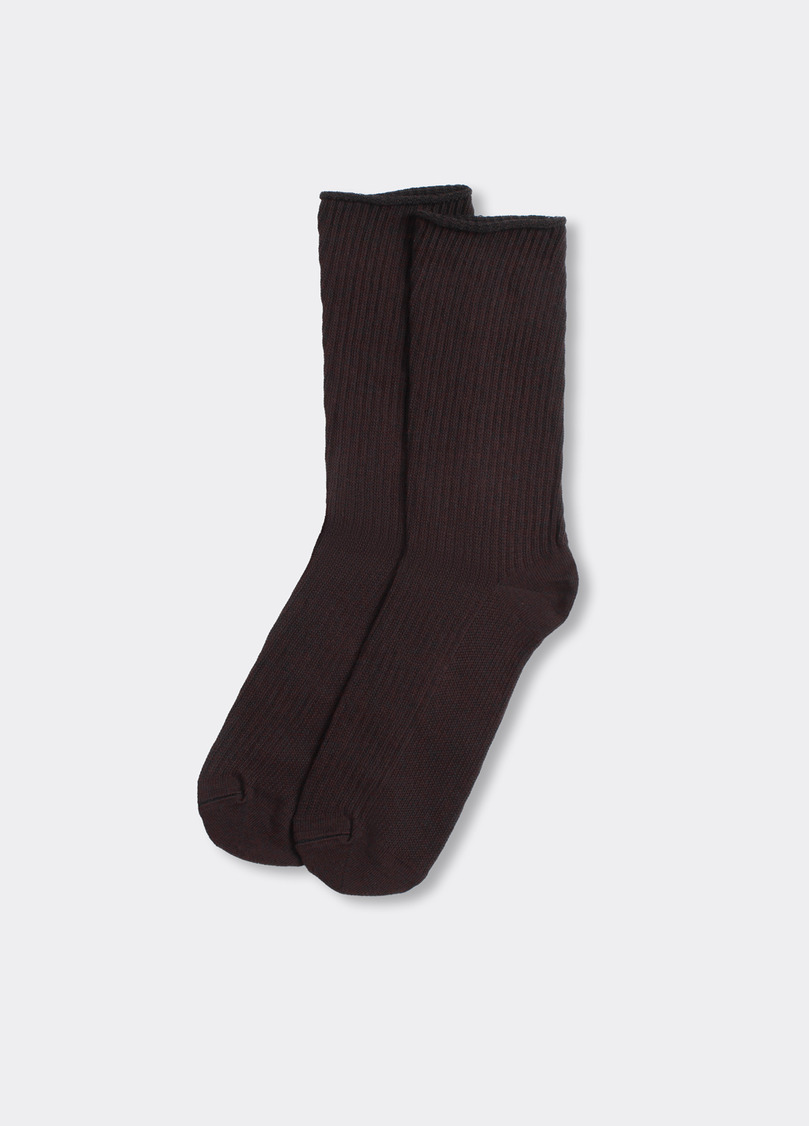 Женские высокие носки WS4 RIB chocolate (коричневый)