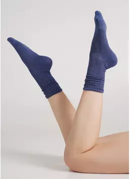 Високі шкарпетки в рубчик WS4 RIB jeans (синій)