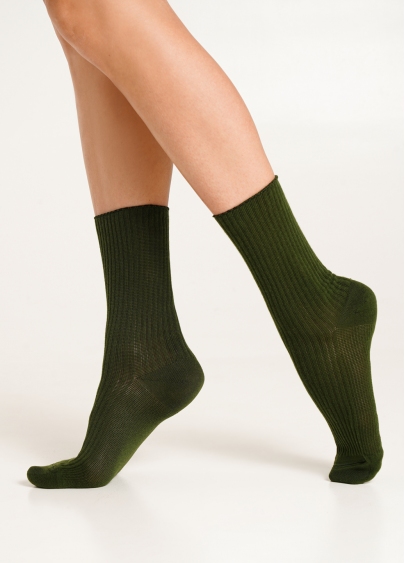 Високі шкарпетки в рубчик WS4 RIB khaki (зелений)