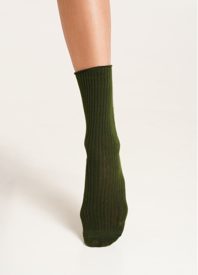 Високі шкарпетки в рубчик WS4 RIB khaki (зелений)