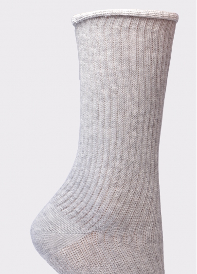 Жіночі високі шкарпетки WS4 RIB light grey melange (меланж)
