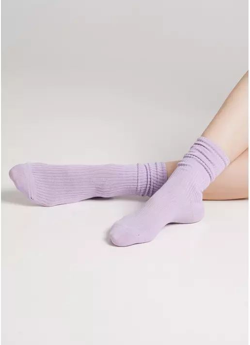 Высокие носки в рубчик WS4 RIB lilac (фиолетовый)