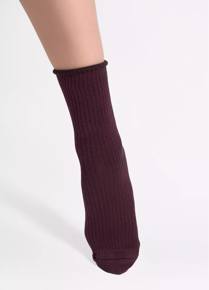 Женские высокие носки WS4 RIB marsala (бордовый)
