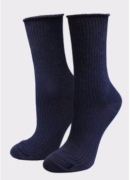 Женские высокие носки WS4 RIB navy (синий)